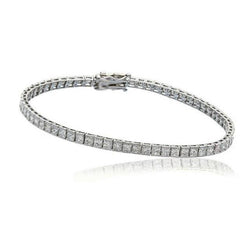 9.30 Ct. Prinsesslijpsel Natuurlijke uit de a aarde gewonnen Diamanten Kanaalzetting Tennisarmband WG 14K