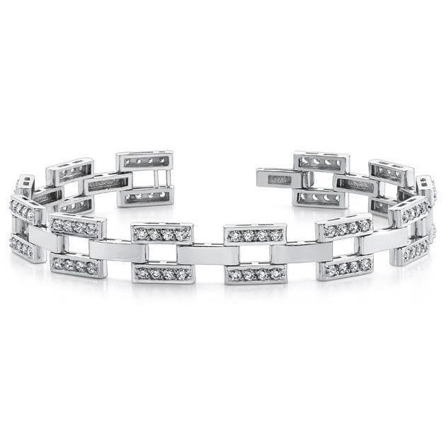 9.60 ct ronde diamanten heren armband massief wit goud fijne heren sieraden - harrychadent.nl