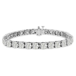 9.60 Karaat Rond Geslepen Sprankelende Natuurlijke uit de aarde gewonnen Diamanten Armband Witgoud