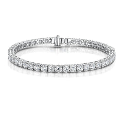 9 Karaat Rond Briljant Geslepen Natuurlijke uit de a aarde gewonnen Diamanten Tennisarmband Witgouden Sieraden