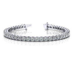 9 Karaat Rond Natuurlijk uit de aarde gewonnen Diamanten Lady Tennisarmband Massief Gouden Sieraden