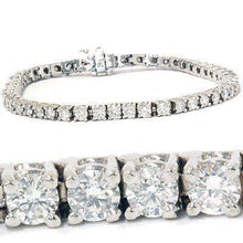 Afbeelding in Gallery-weergave laden, 9 Karaat Ronde Geslepen Echt Diamanten Tennisarmband Massief Wit Goud 14K
