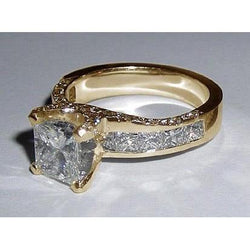 Aangepaste Princess Cut Pave Diamond verlovingsring 4.25 karaat