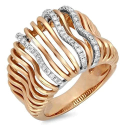 Aangepaste sieraden 1 karaat diamanten fancy ring tweekleurig goud