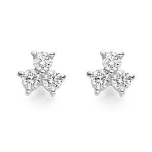 Aangepaste sieraden ronde diamanten studs drie stenen oorbel