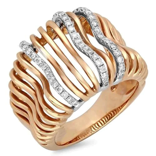Aangepaste Sieraden 1 Karaat Echt Diamanten Fancy Ring Tweekleurig Goud