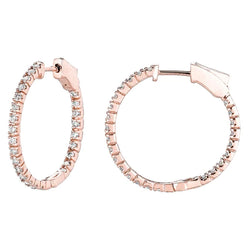 Aangepaste Sieraden 2 Karaat Hoepel Oorbellen Echt Diamond Snap Lock