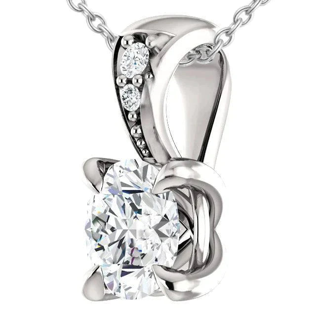 Adelaarsklauwen natuurlijke diamanten hanger ketting 14K witgoud