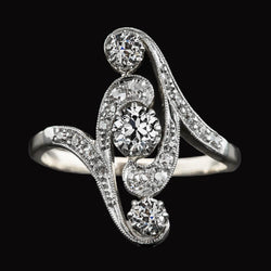 Antieke stijl bruiloft ronde oude mijn geslepen diamanten ring 2,75 karaat