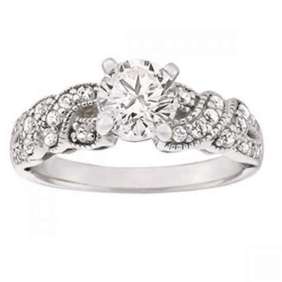 Antieke stijl diamanten verlovingsring 1.40 karaat witgoud 14K - harrychadent.nl