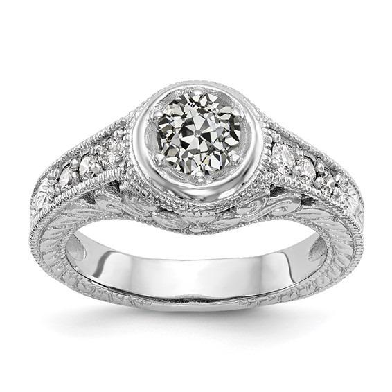 Antieke stijl oude mijn geslepen diamanten ring 1,75 karaat Milgrain Shank - harrychadent.nl