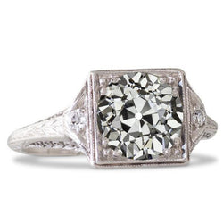 Antieke stijl oude mijnwerker dames diamanten ring filigraan 3,25 karaat
