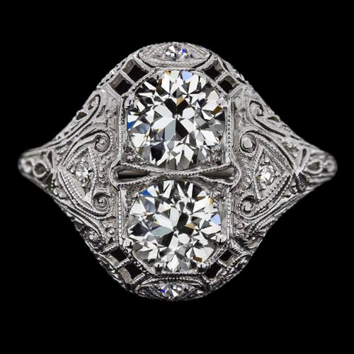 Antieke stijl ronde oude mijn geslepen diamanten ring 3,50 karaat filigraan - harrychadent.nl