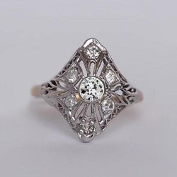 Antieke stijl ronde ring set oude mijn geslepen diamanten ring 1 karaat