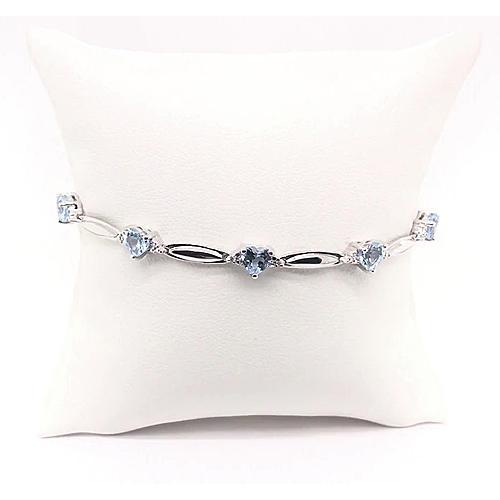 Aquamarijn hartvorm diamanten armband 9,54 karaat sieraden - harrychadent.nl