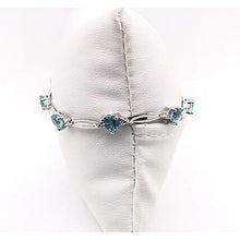 Afbeelding in Gallery-weergave laden, Aquamarijn hartvorm diamanten armband 9,54 karaat witgoud 14K - harrychadent.nl
