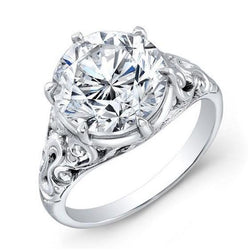 Art Nouveau sieraden nieuwe grote ronde Solitaire Diamond antieke stijl ring