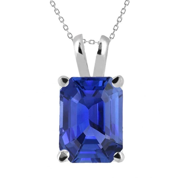 Asscher Blauwe Saffier Solitaire Hanger Goud Dames Sieraden 5 Karaat - harrychadent.nl