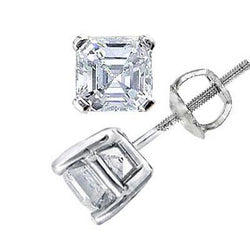 Asscher Geslepen Diamanten Oorknopjes Goud 14K Sieraden 1 Karaat