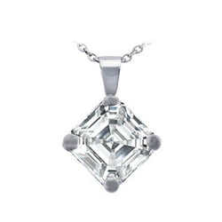 Asscher uit de aarde gewonnen diamanten halskettinghanger 1.50 karaat Witgoud 14K