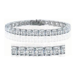 Asscher Geslepen Echt Diamanten Prachtige Tennisarmband 48 Karaat Gouden Sieraden