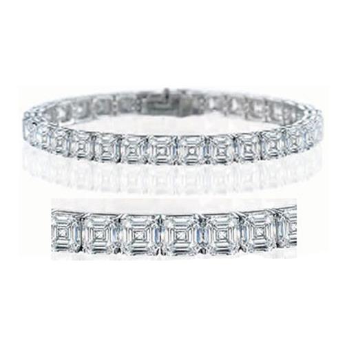 Asscher Geslepen Echt Diamanten Prachtige Tennisarmband 48 Karaat Gouden Sieraden
