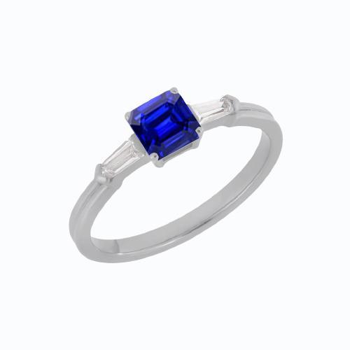 Baguette Diamond Three Stone Emerald Shaped Ring 1,25 karaat - harrychadent.nl