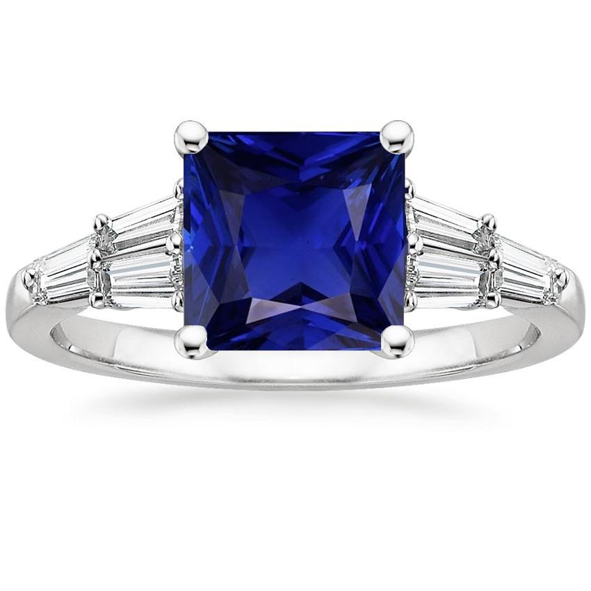 Baguette diamanten Ring & prinses Ceylon Sapphire Edelsteen 5,50 Karaat - harrychadent.nl