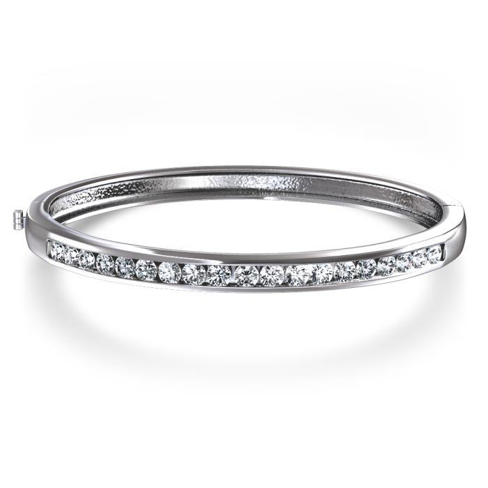 Bangle Fonkelende Ronde Echt Diamanten Wit Goud 3 Ct
