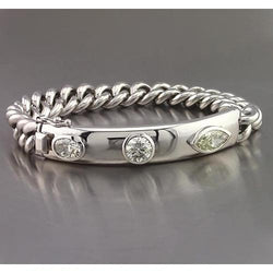 Staaf Armband 4.50 Karaat Ovaal, Rond & Marquise Natuurlijk uit de a aarde gewonnen Diamanten Heren Armband