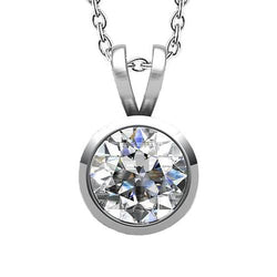 Halsketting met Hanger, Kastzetting, 4 Karaat Rond Briljantslijpsel GIA Gecertificeerde Labgekweekte Diamant