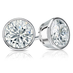 Oorbellen met Kastzetting 5.40 Karaat Natuurlijke uit de aarde gewonnen Diamanten Witgoud 14K