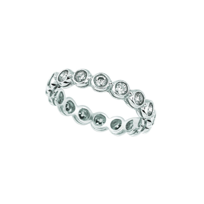 Bezel Set Echt Diamond Eternity Band 1,60 Karaat 14K Witgouden Sieraden
