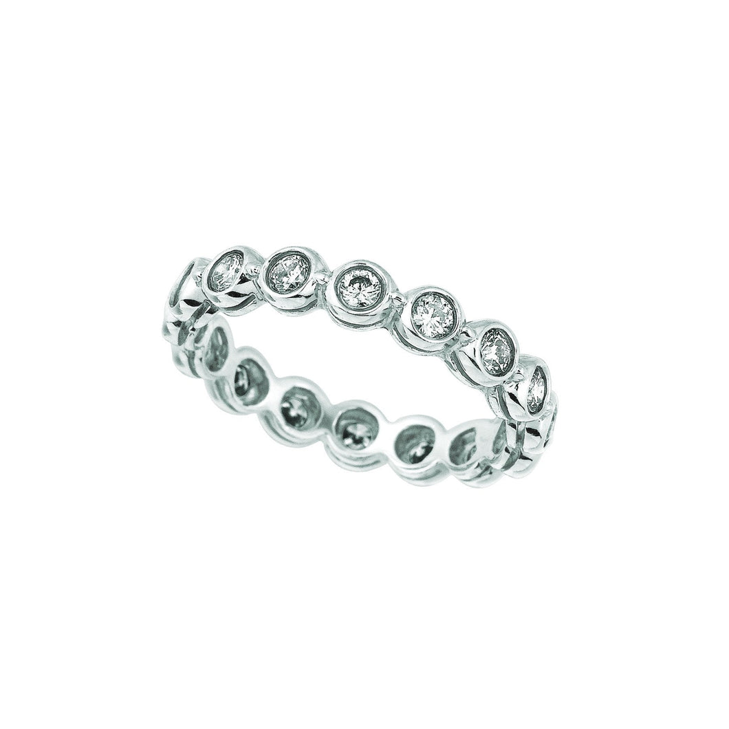 Bezel Set Echt Diamond Eternity Band 1,60 Karaat 14K Witgouden Sieraden