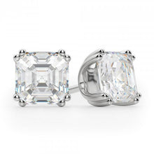 Afbeelding in Gallery-weergave laden, Big Asscher Cut 4 karaats diamanten oorknopjes wit goud fijne sieraden - harrychadent.nl
