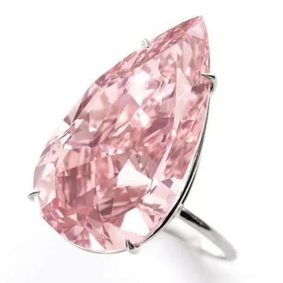 Big Pear Cut Solitaire 3 kt roze saffier edelsteen ring goud wit 14K - harrychadent.nl