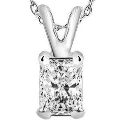 Grote Stralende 2 Karaat Echte Natuurlijke Diamanten H14K Witgouden Hanger Ketting Nieuw