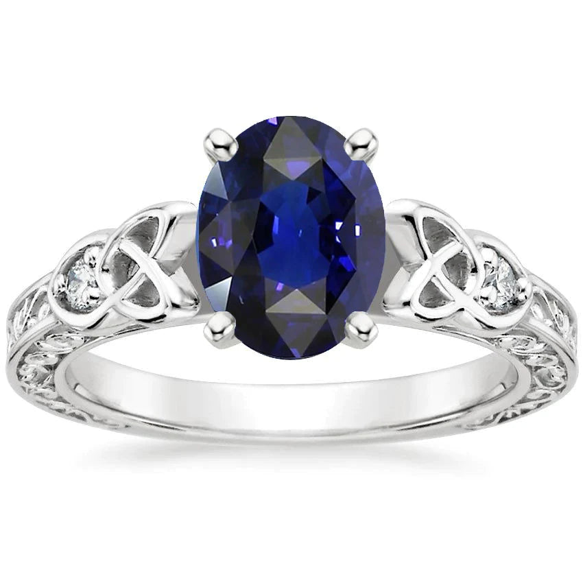 Blauwe Saffier Antieke Type Ring