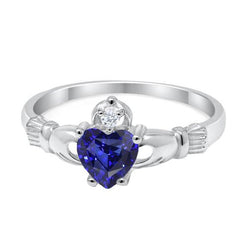 Blauwe Saffier & Diamanten Ring Hart Sri Lankaanse Saffier 1,25 Karaat