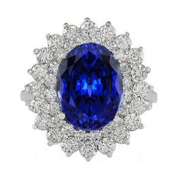 Blauwe Saffier Diamanten Ring