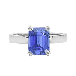 Blauwe Saffier Solitaire Engagement Emerald Ring 2 karaat Prong Set
