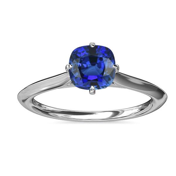 Blauwe Saffier Solitaire Ring Witgoud 14K Sieraden 2 Karaat - harrychadent.nl