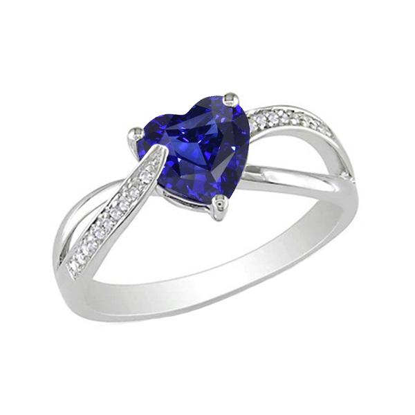 Blauwe Saffier Verlovingsring & Diamanten 2 Karaat Goud - harrychadent.nl