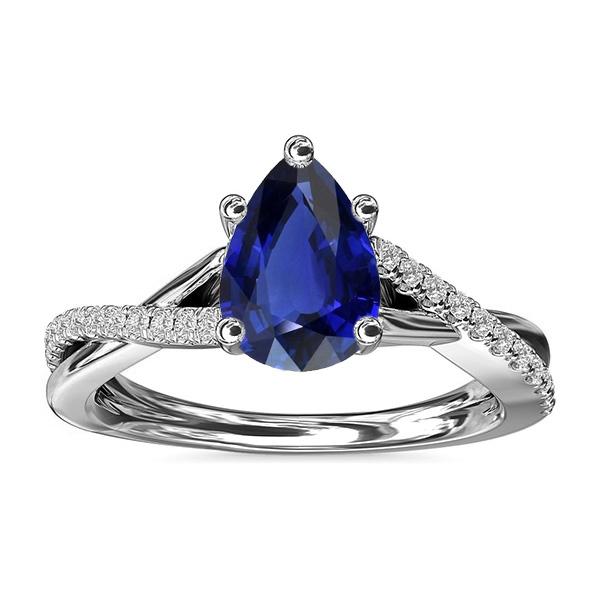 Blauwe saffier diamanten trouwring sieraden twist stijl 2,50 karaat - harrychadent.nl