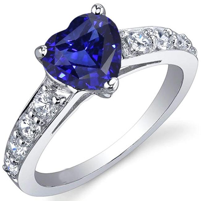 Blauwe saffier edelsteen ring hart gesneden 3,50 karaat Prong set sieraden - harrychadent.nl