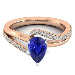 Blauwe saffier edelsteen sieraden verlovingsring tweekleurig 4,50 karaat