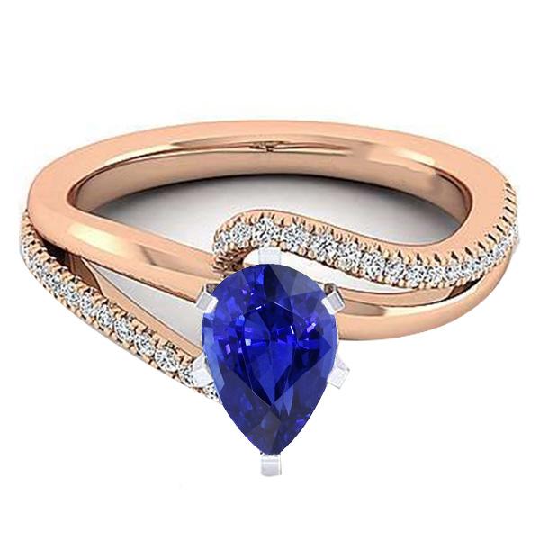 Blauwe saffier edelsteen sieraden verlovingsring tweekleurig 4,50 karaat - harrychadent.nl