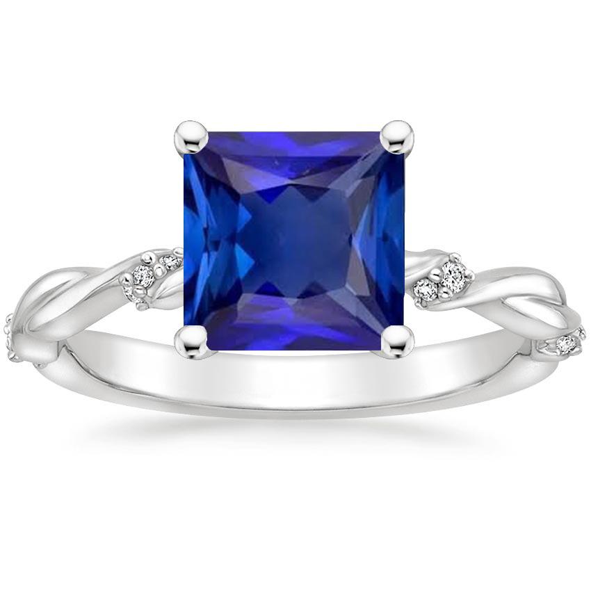 Blauwe saffier solitaire ring met kleine diamanten accenten 5,50 karaat - harrychadent.nl