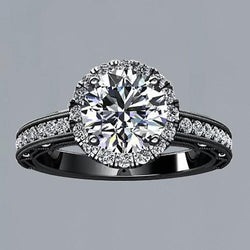 Bloem stijl ronde diamanten verlovingsring 2.11 karaat BG 14K