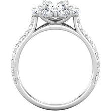 Afbeelding in Gallery-weergave laden, Bloemstijl 3.07 karaat ronde diamanten Halo ring massief wit goud 14K - harrychadent.nl
